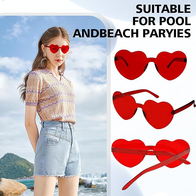 Heart Sunglasses Heart Shaped Glasses Bulk Valentines Halloween Bachelorette Party Decorations Glasses Women Men