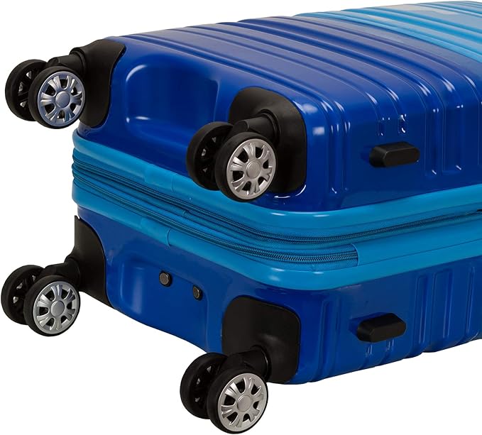 Rockland Melbourne Hardside Expandable Spinner Wheel Luggage, Carry-On 20", Two Tone Blue
