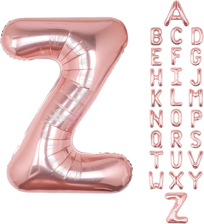 Letter Balloons 40Inch Large Giant big Foil Mylar Rose Gold Balloons Z for Birthday Party Decorations