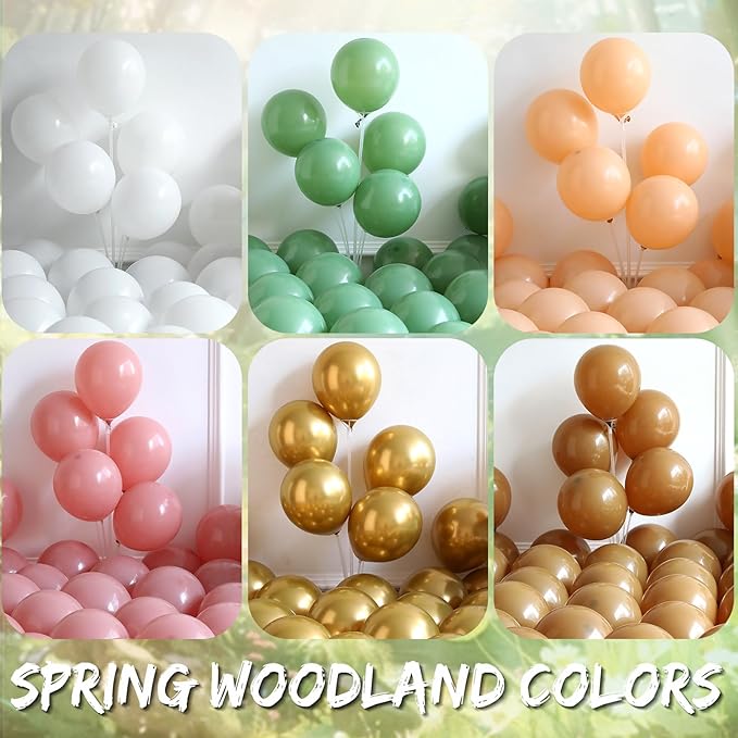 158Pcs Sage Green Pink Gold Woodland Balloon Garland Arch Kit,with Mushroom,Fox,Hedgehog Foil Balloons for Forest Fairy Wild Animal Theme Baby Shower Birthday Spring Garden Tea Party Decorations