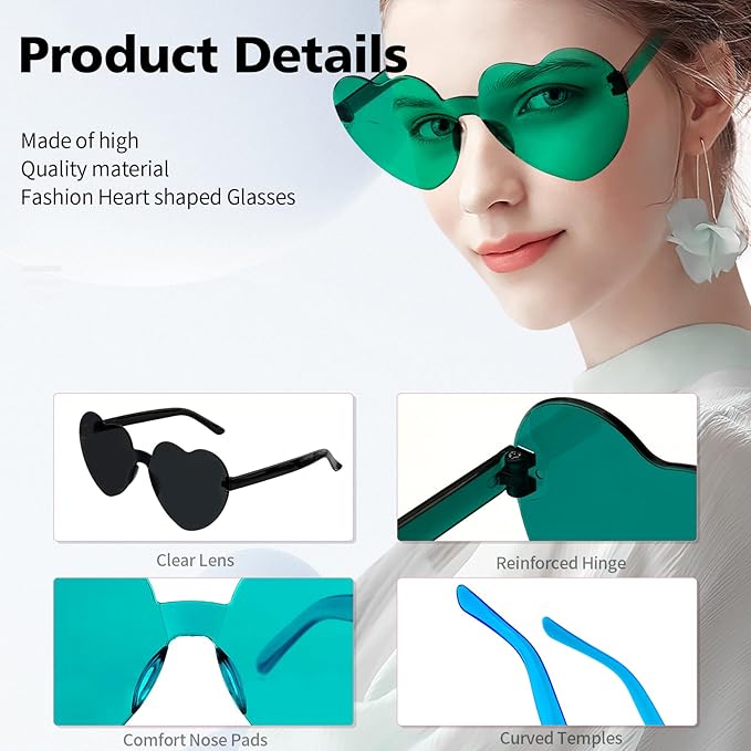 Heart Sunglasses Heart Shaped Glasses Bulk Valentines Halloween Bachelorette Party Decorations Glasses Women Men