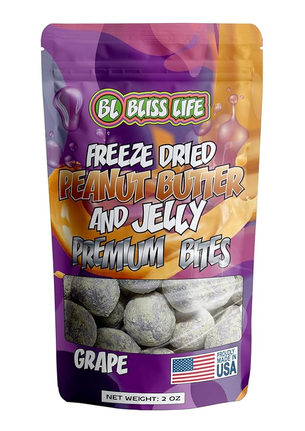 Freeze Dried PB&J Grape Candy Exotic new TikTok Trend Unique Novelty Snack that Melts in your Mouth 2oz