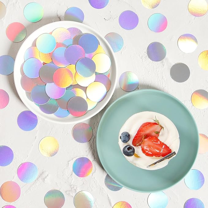 Iridescent Disco-Holographic Party-Decorations Confetti - 300pcs Wedding Birthday Dining Table Centerpiece,Bachelorette Baby Bridal Shower Engagement Valentines Decor Lasting Surprise