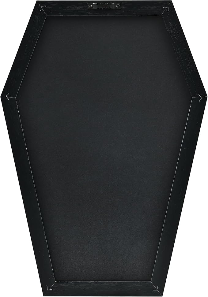 Coffin Letter Board - 520 Characters Spooky Halloween Characters with Wooden Stand and Canvas Bag - 16x11 Inches - Felt Message Board for Home Office Halloween Supplies & Decor (Black)