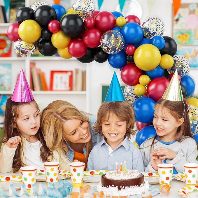 Balloon Arch Garland Kit, 101PCS Blue Red Black Balloons Arch Balloon Garland Kit With Confetti Party Balloons For Birthday Decoration Wedding Baby Shower Decoration Party Supplies
