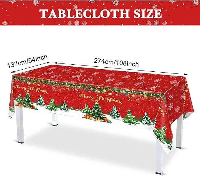 Christmas Party Supplies Tableware Set Xmas Party Decoration Christmas Tree Paper Plates Napkins Snowflakes Tablecloths Merry Christmas Banner Holiday Disposable Dinnerware Serves 24 Guests
