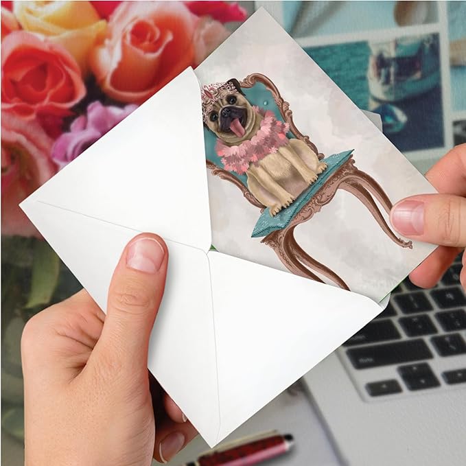 NobleWorks - Dog Lovers Birthday Greeting Card with 5 x 7 Inch Envelope (1 Card) Puppy Bday Crowned Creatures - Dog C2825FBDG