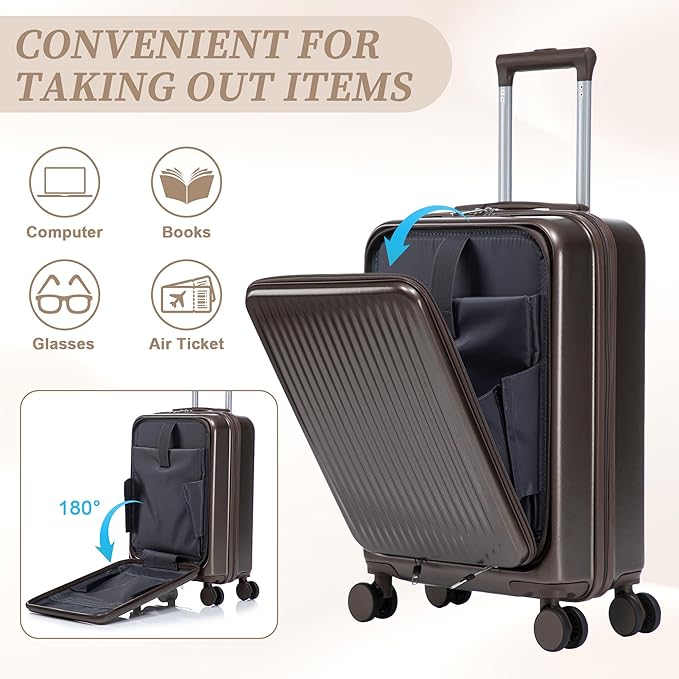 20/14 Inch Hardside Luggage, Durable ABS Suitcase with Spinner Wheels