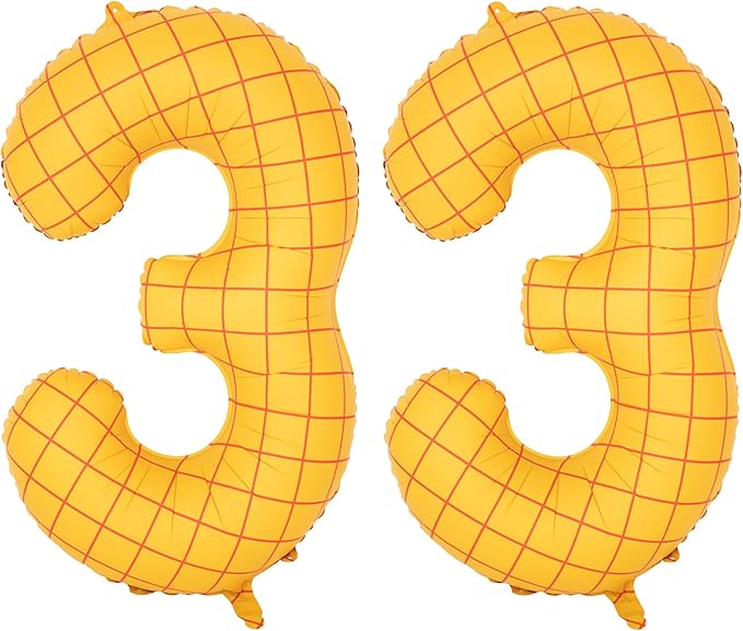 40-Inch Large Number Balloon Toy Inspired Story Matte Yellow Birthday Balloon Western Rodeo Party Supplies Boy Girl Story Anniversary Kids Birthday Party Cowboy Farm Themed Baby Welcome Decorations