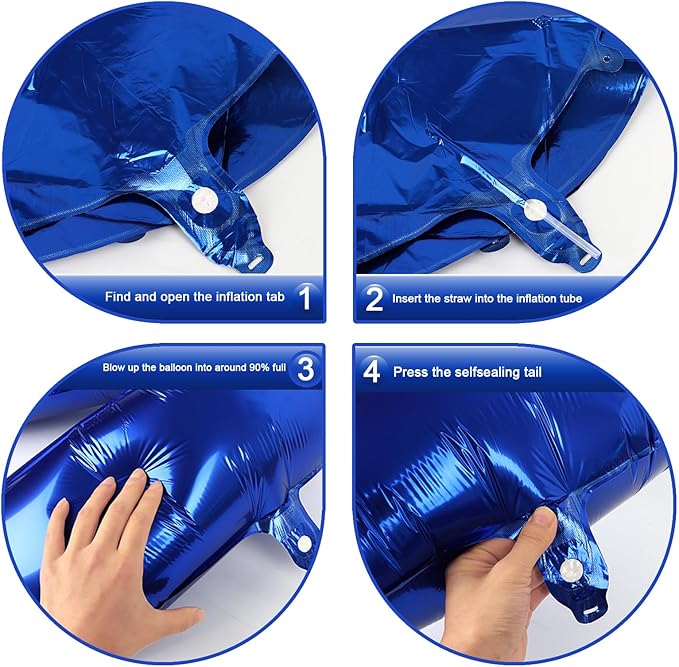 Big Number Balloon 40 Inch, Large Foil Number Balloons, Number Balloons for Women Men Child Birthday Party, Number 2 Night Blue Balloon Anniversary Graduations Decorations