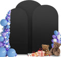 3-Piece Arch Backdrop Cover, Stretchy Spandex Wedding Arch Covers 6FT, 6.6FT, 7.2FT for Round Chiara Arch Stand, Black Arch Cover for Photo Background Birthday Party Banquet Ceremony Decor