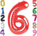 40 Inch Red Number 6 Balloon, Giant 6 Number Balloons for 6th Birthday Decorations, Party Supplies for Baby Boy Girl, Red Party Decor