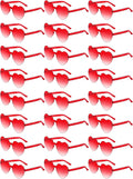 Geyoga 24 Pairs Valentines Heart Sunglasses Bulk Heart Shaped Sun Glasses Frameless Eyeglass for Women Men Valentines Party
