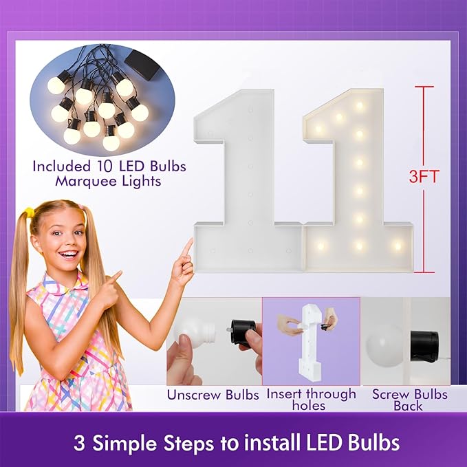 3FT Marquee Light Up Letters C, Big Marquee Letter for Baby Shower Birthday Engagement Wedding Marry Me Party Decor