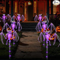 Halloween Decorations Outdoor Solar Garden Lights,2PCS of Set 3D Scary Bat Realistic Skeleton Outside Decor,Solar Creepy Bats Path Lights for Grave/Yard/House/Halloween Party Gifts Decor Purple