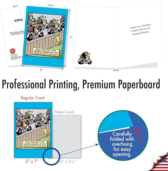 NobleWorks Hysterical Birthday Greeting Card with 5 x 7 Inch Envelope For Men and Women (1 Card) Bad Dog C10301BDG