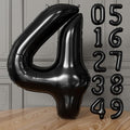 Black Number 4 Balloons – 40 Inch Giant Foil Number Balloon, Black Number Balloon for Men Women Boys Girls Birthday Graduation Anniversary Party Decorations