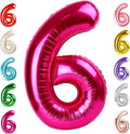 Number 6 Balloon 40 Inch, 6th Birthday Balloon for Boy Girl, Hot Pink 16 60 61 65 Numbers Balloons Birthday Party Wedding Events Decorations