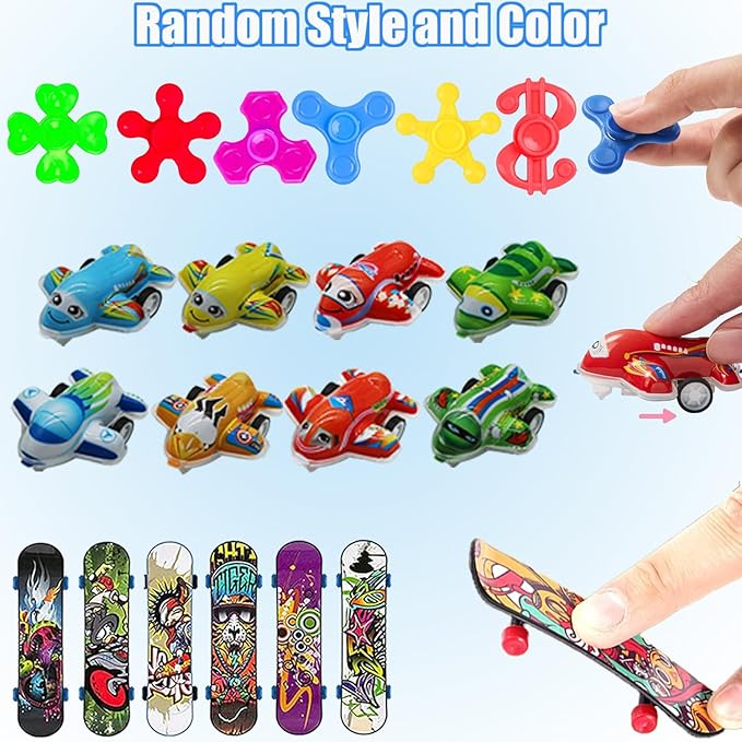 128 Pcs Party Favors, Prize Box Toys for Kids Classroom, Treasure Chest, Pinata Fillers, Goodie Bags Stuffers Bulk, Fidget Toys Set