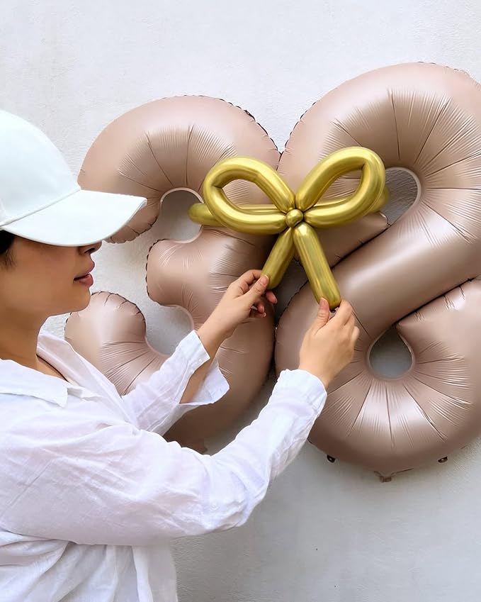 Light Brown Number 4 Balloon 40 Inch, 4 Balloon Number, 4th Birthday Decorations, Light Brown Party Supplies for Boys Girls