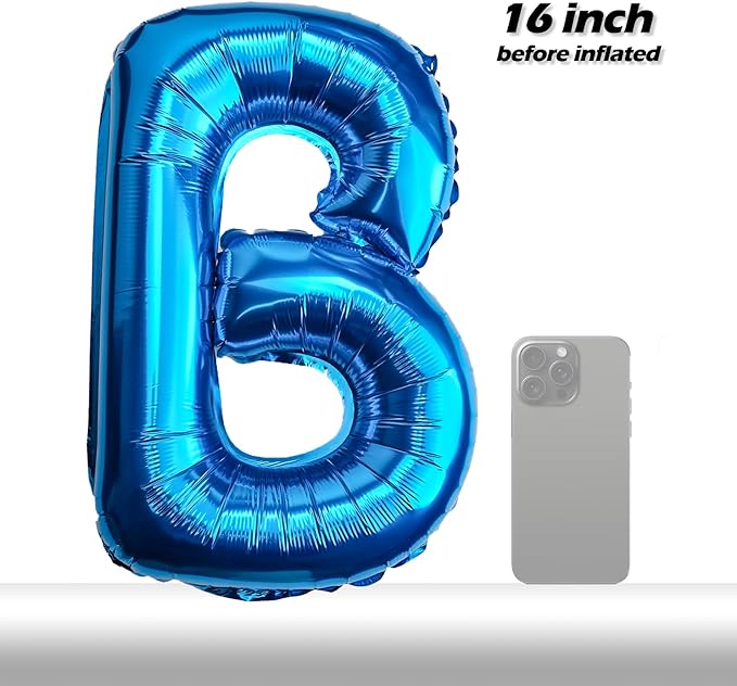 [85 PCS] 16" Blue Letter Number Balloons, Happy Birthday & 2 Sets of A-Z 0-9, Foil Mylar Aluminum Hanging Alphabet for Graduation New Year eve Birthday Party Decorations