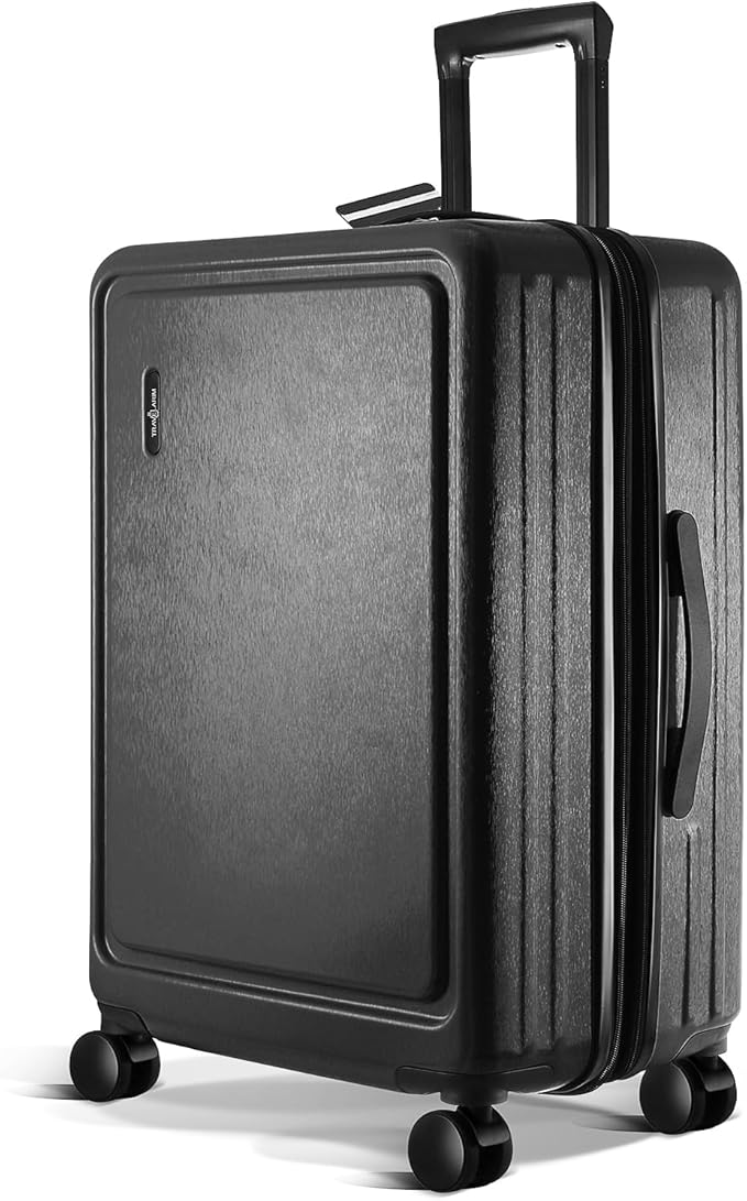 TRAVELARIM 24 Inch Luggage with Spinner Wheels, Hard Shell Suitcase with TSA Locks for Luggage, Travel Large Suitcase, Expandable Hard Shell Suitcases, Black