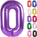 Purple Number 0 Balloon 40 Inch, 0 Balloon Numberfor 10th 20th 30th 40th 50th 60th Birthday Decorations, Purple Party Supplies for Men Women