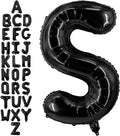 40 Inch Black Letter S Balloons, DIY Phrase Foil Alphabet Letter S Balloons DIY Word S Banner for Birthday Anniversary Celebration Graduation Party Supplies Decoration
