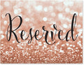 Andaz Press Wedding Party Signs, Glitzy Rose Gold Glitter, 8.5x11-inch, Reserved, 1-Pack, Bokeh Colored Party Supplies