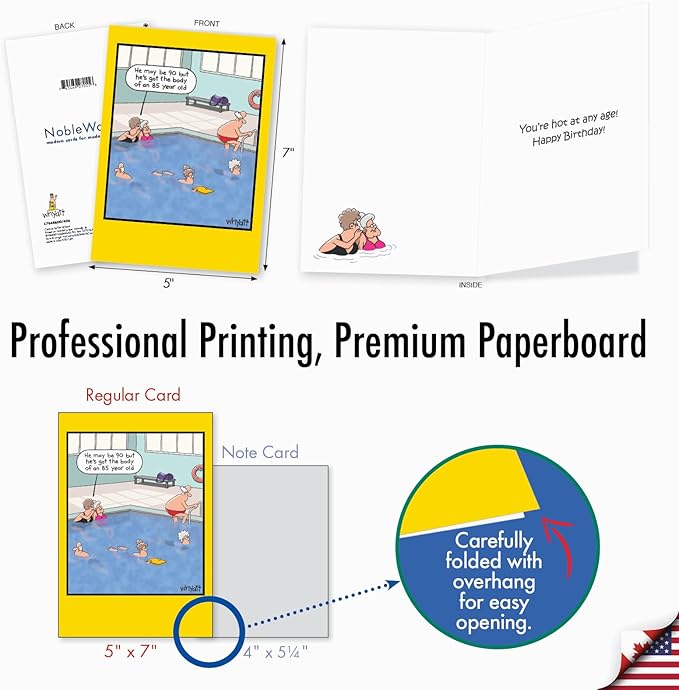 NobleWorks Hysterical Birthday Greeting Card with 5 x 7 Inch Envelope (1 Card) Bday Pool Hottie C7948BDG