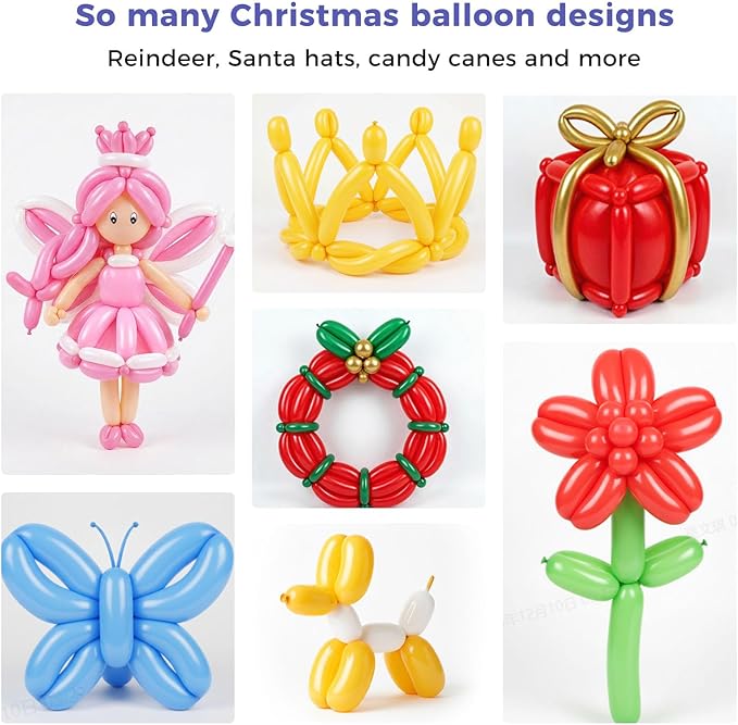 Koogel 400PCS 260 Balloons, Assorted Color Long Skinny Twisting Animal Balloons for Animal Garland Modeling Tying Latex Balloon Arch Wedding Birthday Graduation Carnivals Party Decoration