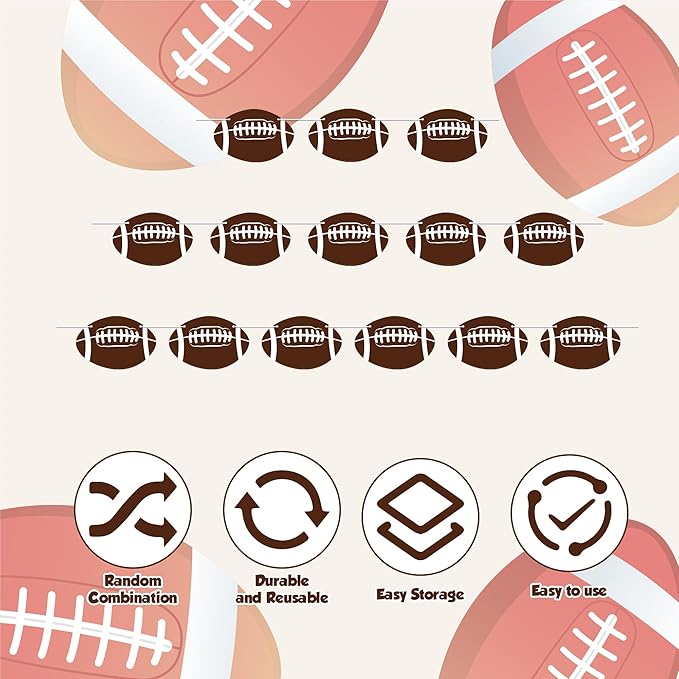 OHOME Football Party Decorations for Super Game Bowl 2026 - Game Day Banner | Football Party Decorations Supplies Favors Indoor Outdoor - Birthday Hanging Backdrop Sports Theme Decor for Wall Home