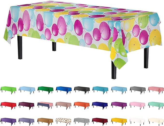 Exquisite 12-Pack Premium Plastic Tablecloth 54in. x 108in. Rectangle