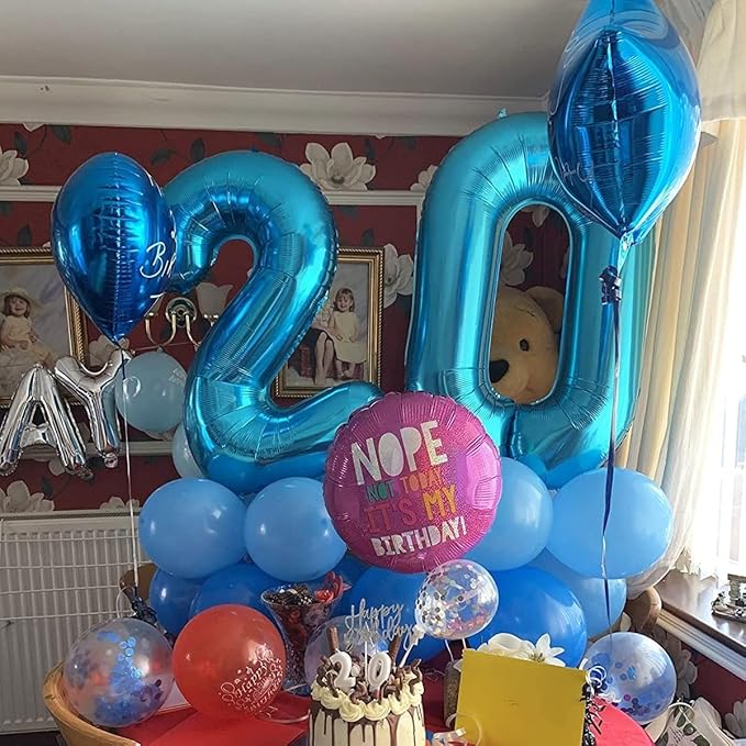 40 inch Blue Number Balloon Giant Foil Helium Balloons Blue Number 1 Balloon for 1st Birthday Party Decorations