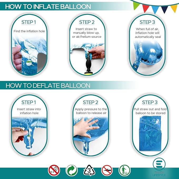 40 Inch Large Blue Number Celebration and Decoration Balloon for Birthday Parties, Graduations, Anniversaries, Weddings, Photo Shoots, Special Events - Helium Foil Mylar (Blue Number 3)