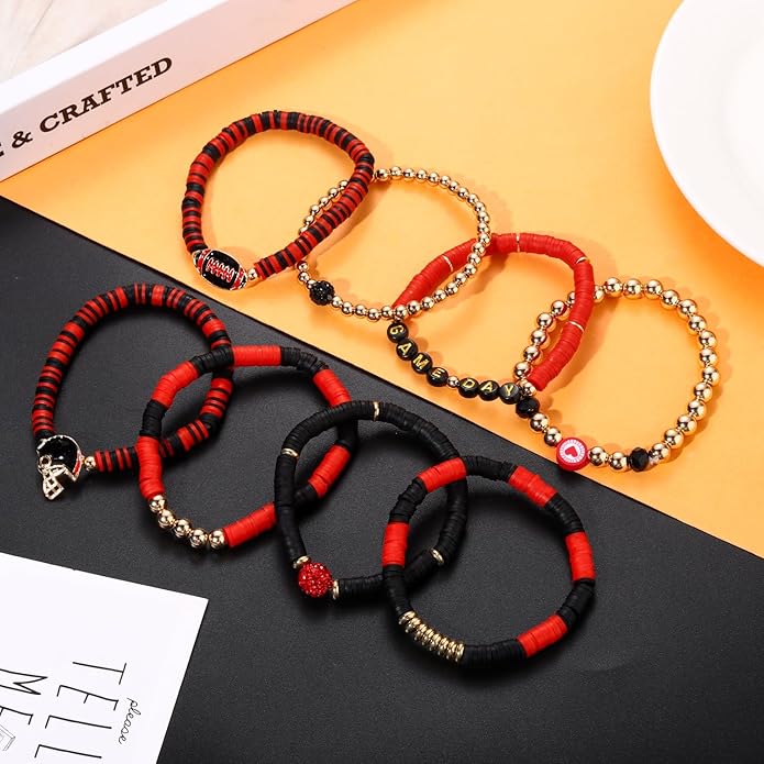 Surfer Heishi Bracelets for Women Stackable Rainbow Vinyl Disc Clay Beaded Stretch Bracelets Elastic Layering Friendship Bracelets Boho Summer Beach Jewelry
