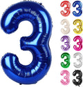 Night Blue Number 3 Balloon 40 Inch, 3 Balloon Number, 3rd Birthday Decorations, Night Blue Party Supplies for Boys Girls