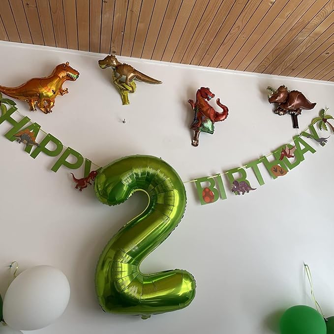 40 Inch Green Number Balloon 2, Large Number Foil Balloons Mylar for Girl Boy Birthday Party Celebration Decorations Supplies, Digital Balloons for Wedding Anniversary Events Decorations