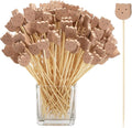 200 Pcs Bamboo Cocktail Picks 4.7 Inch Bear Face Cocktail Sticks Food Picks Garnish Sticks Decorative Toothpicks for Appetizers, Fruits, Dessert, Baby Shower, Birthday Wedding, Party Supplies