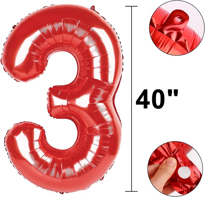40 Inch Red Number 13 Digital Balloon,Jumbo Mylar Foil Helium Balloon for 13 Balloons for Birthday Party,Wedding Anniversary Party Decorations