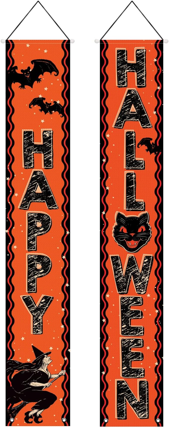 Beistle 6' Fabric Vintage Halloween Decorations Door Panel Set, Indoor/Outdoor Use, Celebrating With You Since 1900