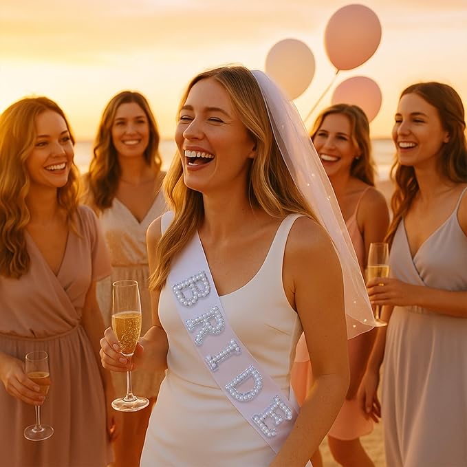 Bride to Be Sash Veil Bachelorette Party Accessories, Bridal Shower Decorations, Engagement Gifts for Bride