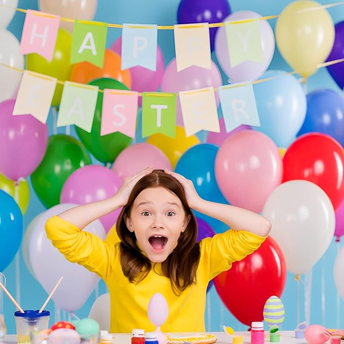 105pcs Colorful Balloons 12inch Rainbow Latex Balloons for Boys Girls Birthday Baby Shower Gender Reveal Wedding Decorations
