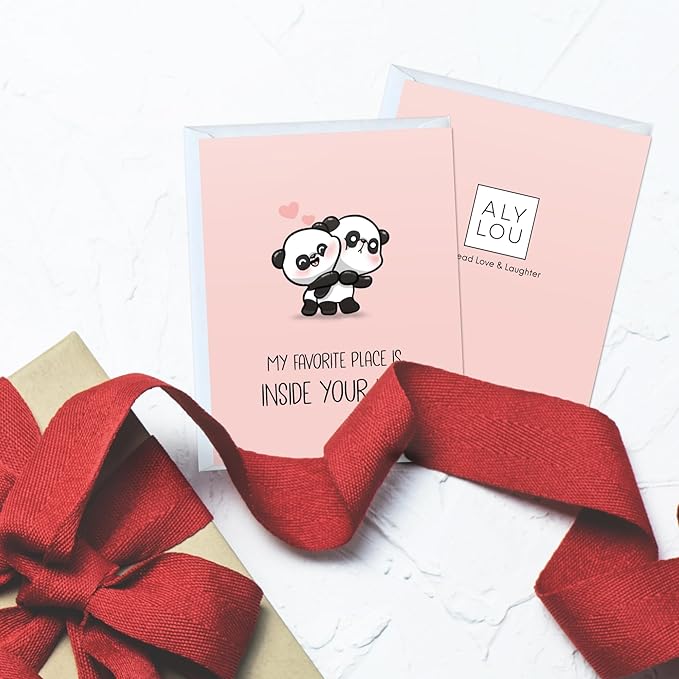 ALY LOU Anniversary Card Mothers Day Birthday for Mom Dad Girlfriend Boyfriend Wife Husband Stepmom Aunt Parents – Cute Funny Punny Greeting Card for Fathers Day – Blank Inside (Inside Your Hug)