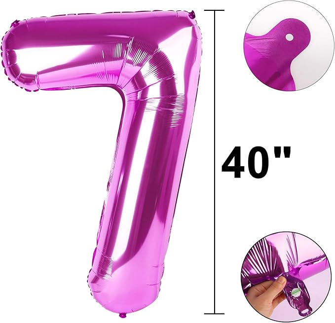 40 Inch Large 70 Balloon Numbers Rose Purple Big Foil Number Balloons Giant Helium Happy Birthday Party Decorations for Man and Women, Huge Mylar Anniversary Party Supplies