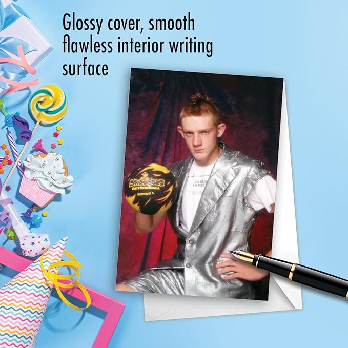 NobleWorks - 1 Happy Birthday Card with Envelope - Funny Photos, Birthday Humor Notecard - Fierce Ball C7337BDG