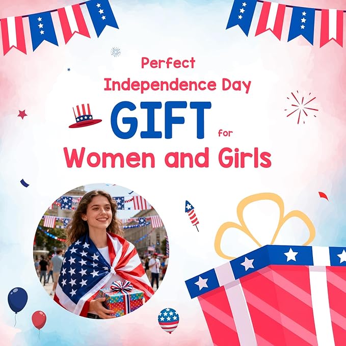 Independence Day Gifts for Women USA Flag Star Red White Blue Ribbon Headband 4th of July Hair Decor Party Accessories