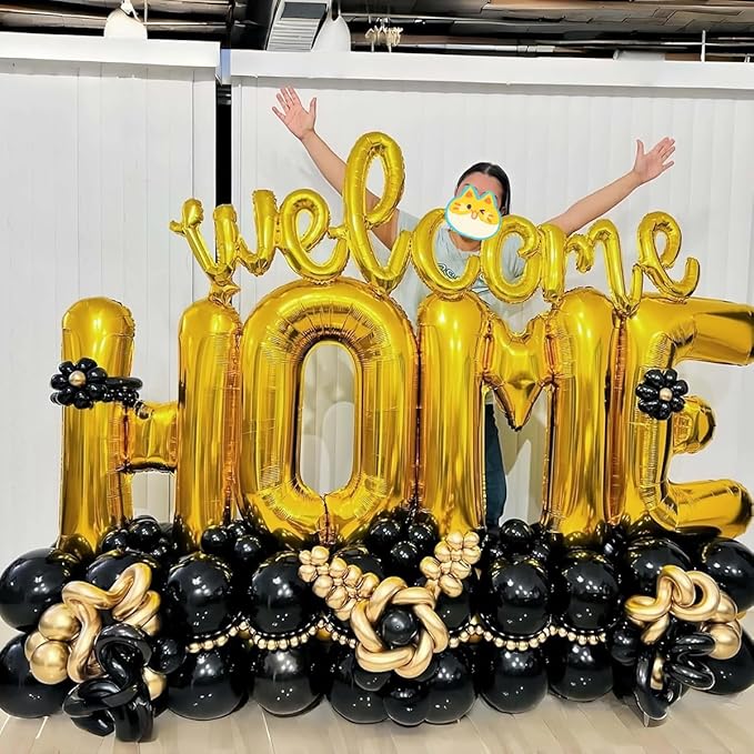 40 Inch Letter Foil Balloons Gold for Graduation, Birthday, Wedding Decorations Jumbo Photo Backdrops Big Alphabet H