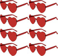 PLULON Heart Sunglasses for Women 5/12/25 Pcs, Heart Glasses Valentine Day Rimless Shaped Candy Color Fun Glasses Party Favor
