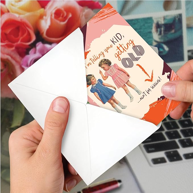 NobleWorks - 1 Funny Birthday Greeting Card - Sassy Bday Card for Women, Stationery Humor - Ain't for Sissies C7017BDG